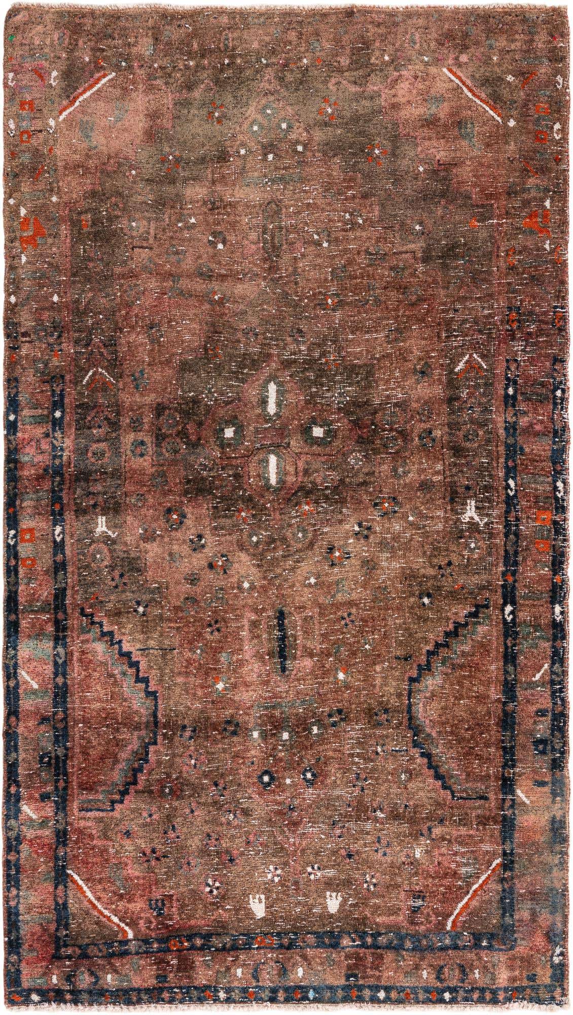 3' 9 x 6' 8 Hand Knotted Ultra Vintage Persian Wool Rug
