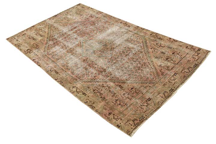 3' 8 x 6' 4 Hand Knotted Ultra Vintage Persian Wool Rug
