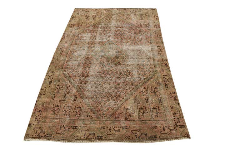 3' 8 x 6' 4 Hand Knotted Ultra Vintage Persian Wool Rug