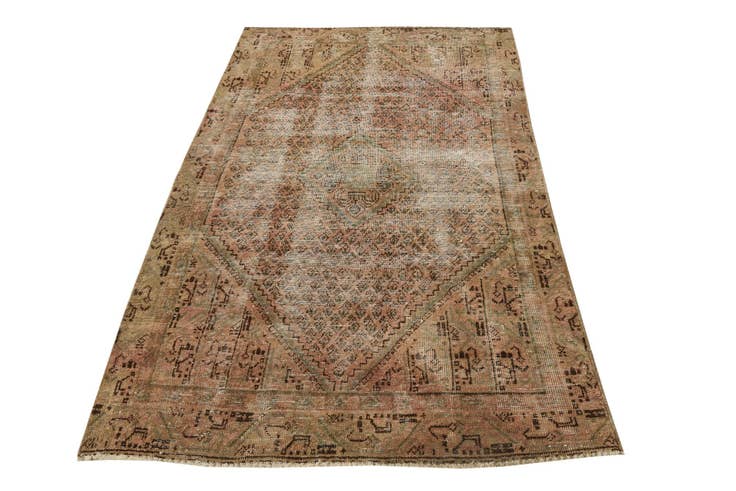 Detail image of 3' 8 x 6' 4 Hand Knotted Ultra Vintage Persian Wool Rug