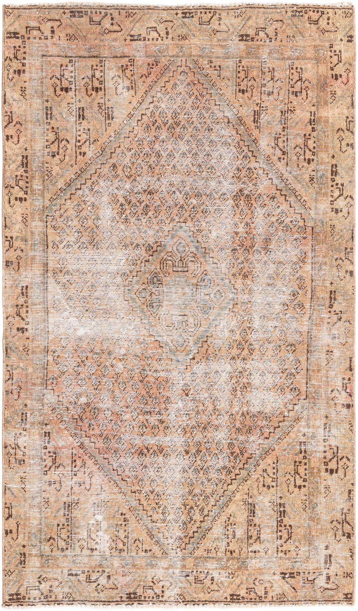 3' 8 x 6' 4 Hand Knotted Ultra Vintage Persian Wool Rug