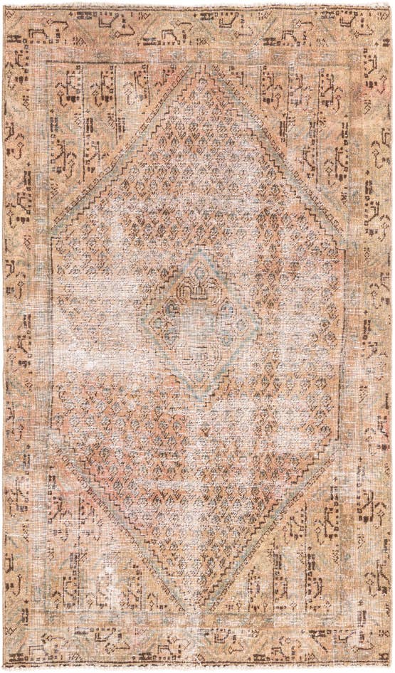 Detail image of 3' 8 x 6' 4 Hand Knotted Ultra Vintage Persian Wool Rug