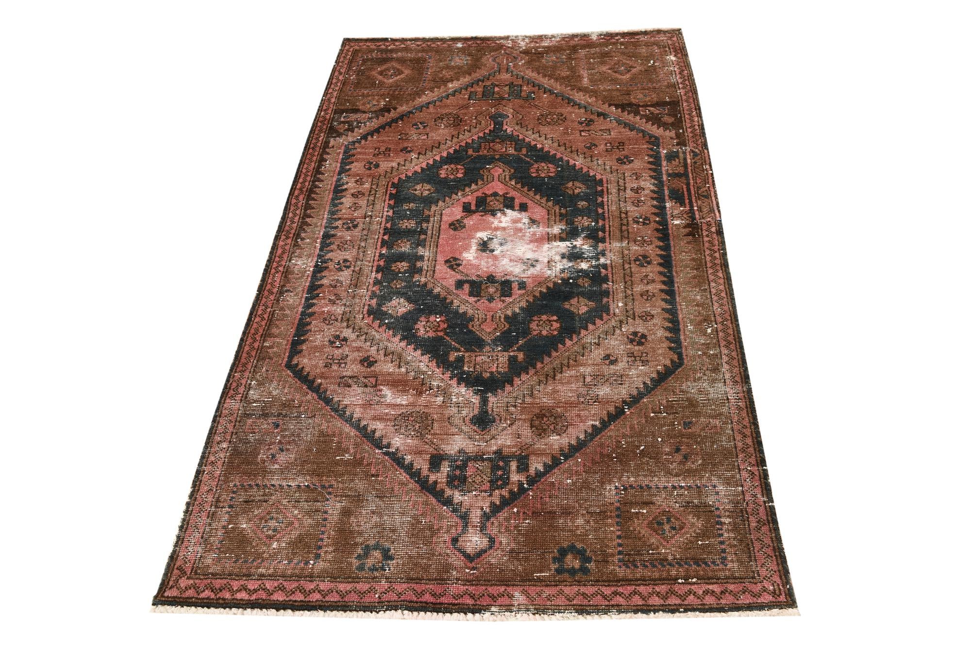 3' 3 x 5' 9 Hand Knotted Ultra Vintage Persian Wool Rug