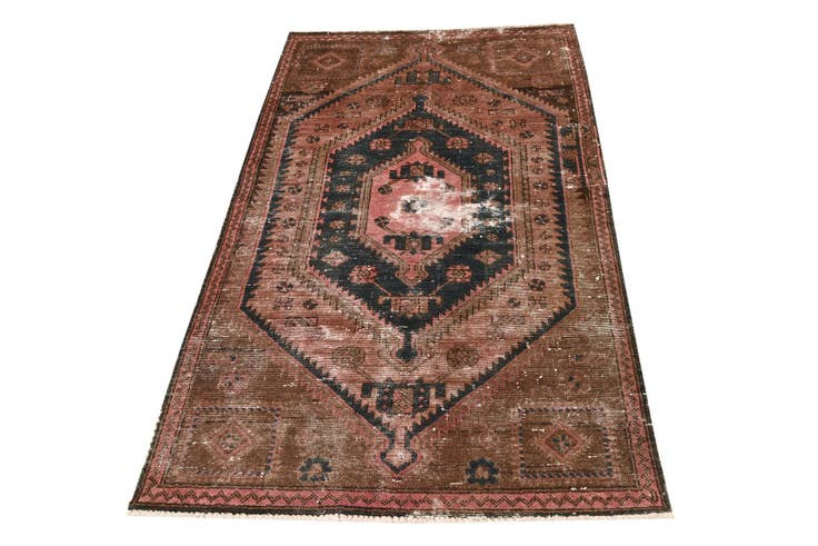 Detail image of 3' 3 x 5' 9 Hand Knotted Ultra Vintage Persian Wool Rug