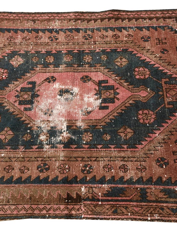 Detail image of 3' 3 x 5' 9  Hand Knotted Ultra Vintage Persian Wool Rug