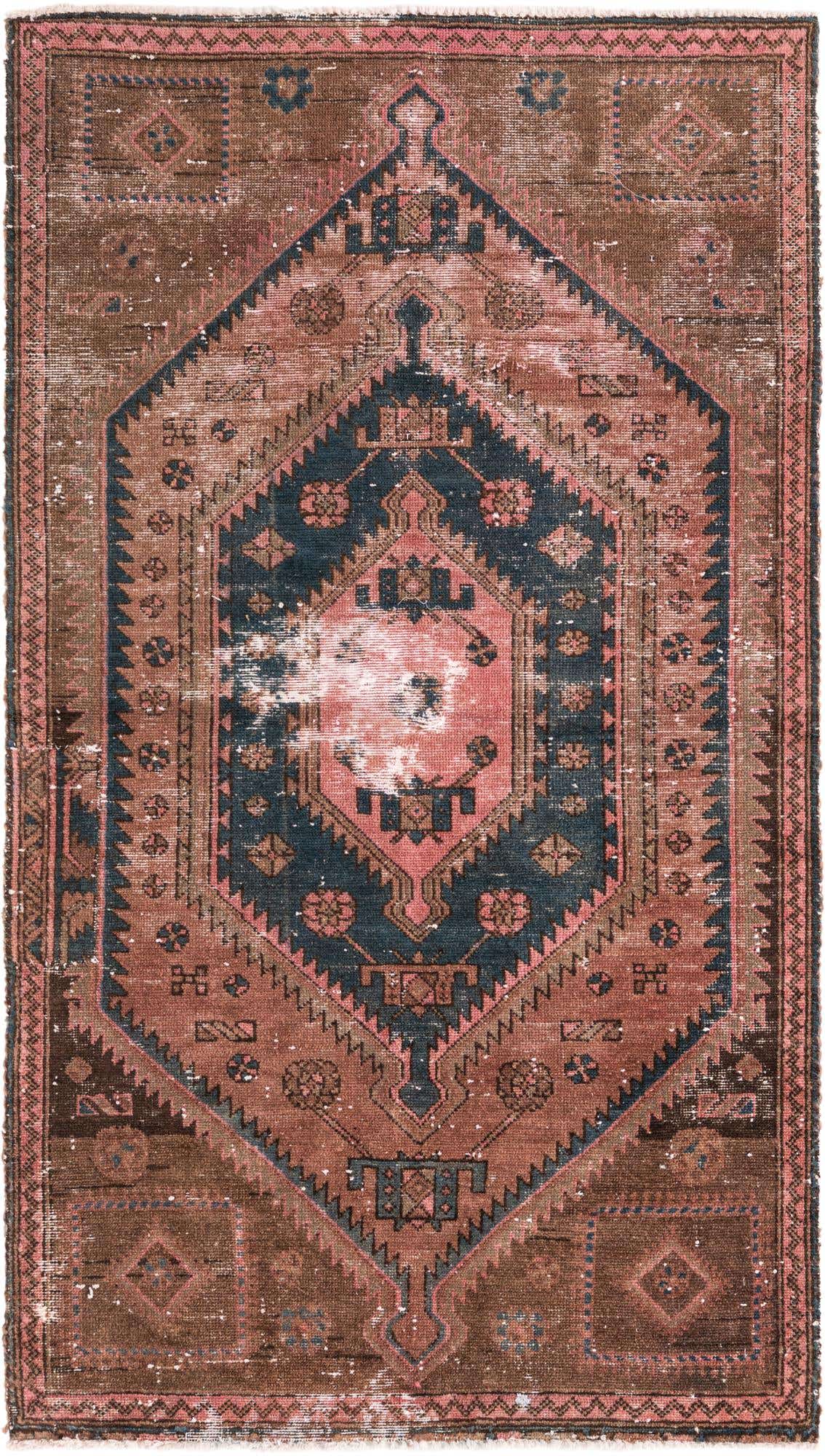 3' 3 x 5' 9 Hand Knotted Ultra Vintage Persian Wool Rug
