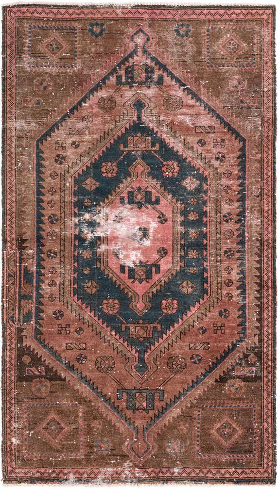 3' 3 x 5' 9 Hand Knotted Ultra Vintage Persian Wool Rug