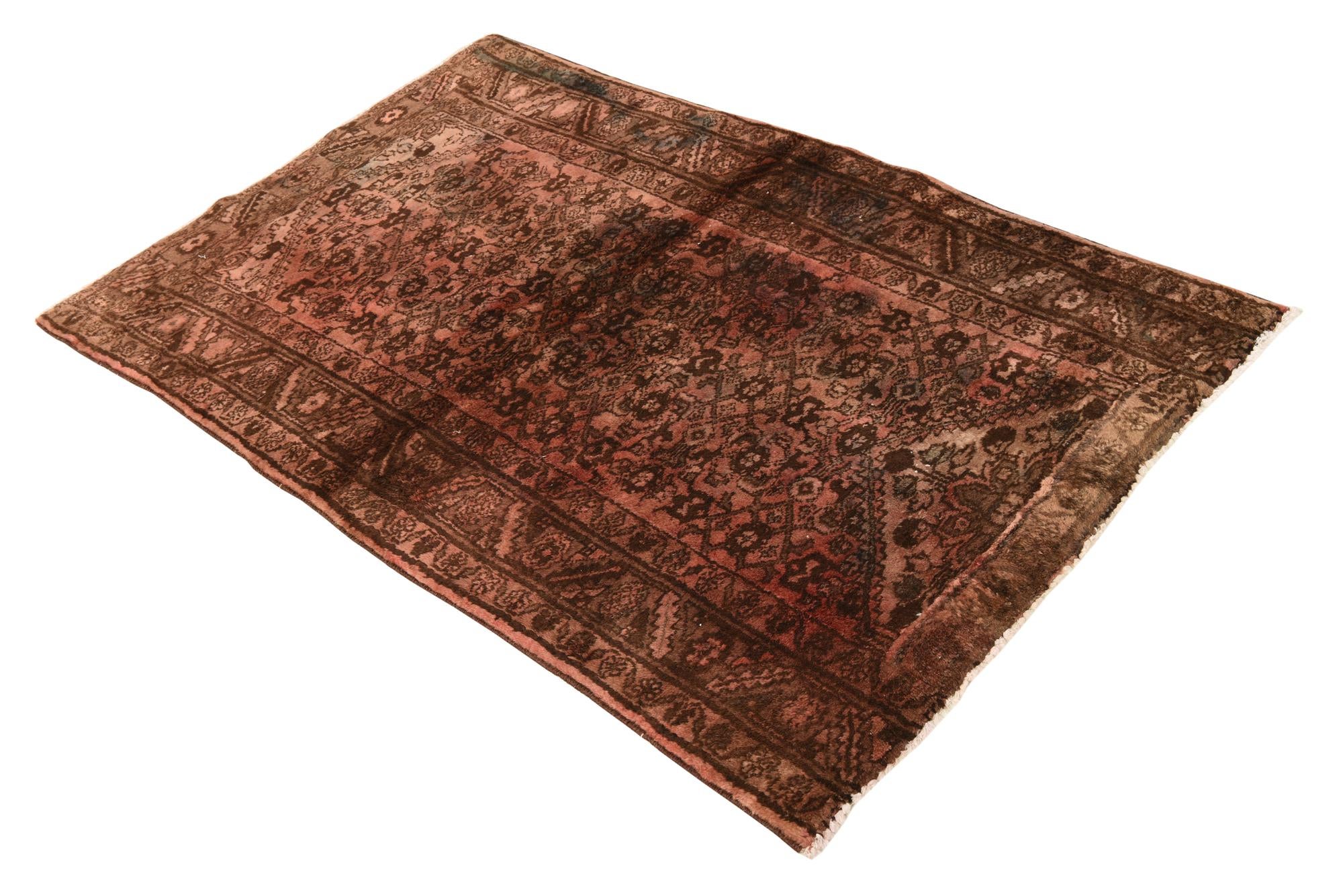 110cm x 175cm Hand Knotted Ultra Vintage Persian Wool Rug