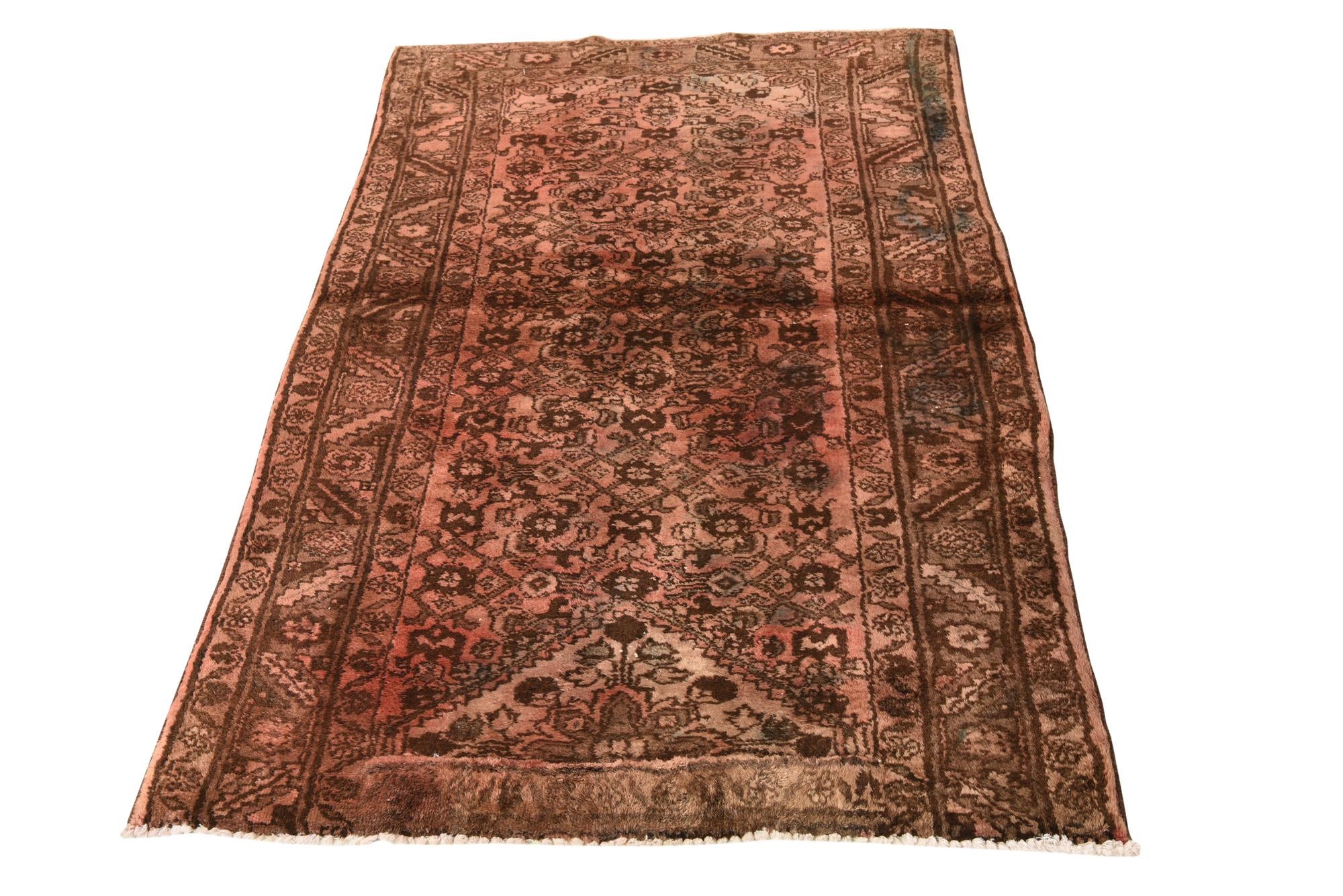 110cm x 175cm Hand Knotted Ultra Vintage Persian Wool Rug
