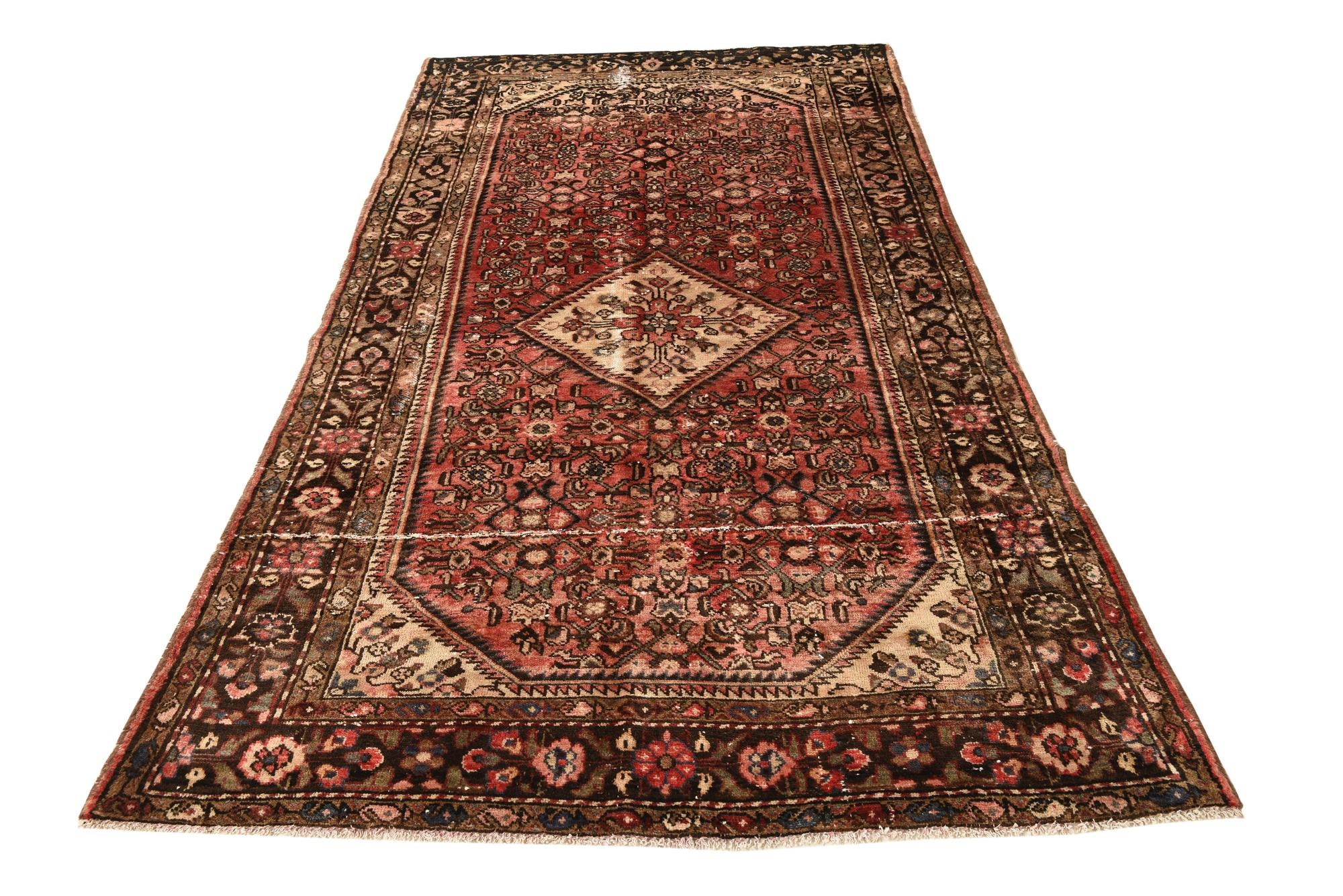4' 10 x 8' 10 Hand Knotted Ultra Vintage Persian Wool Rug