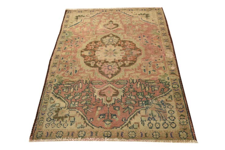 Detail image of 3' 4 x 5' Hand Knotted Ultra Vintage Persian Wool Rug