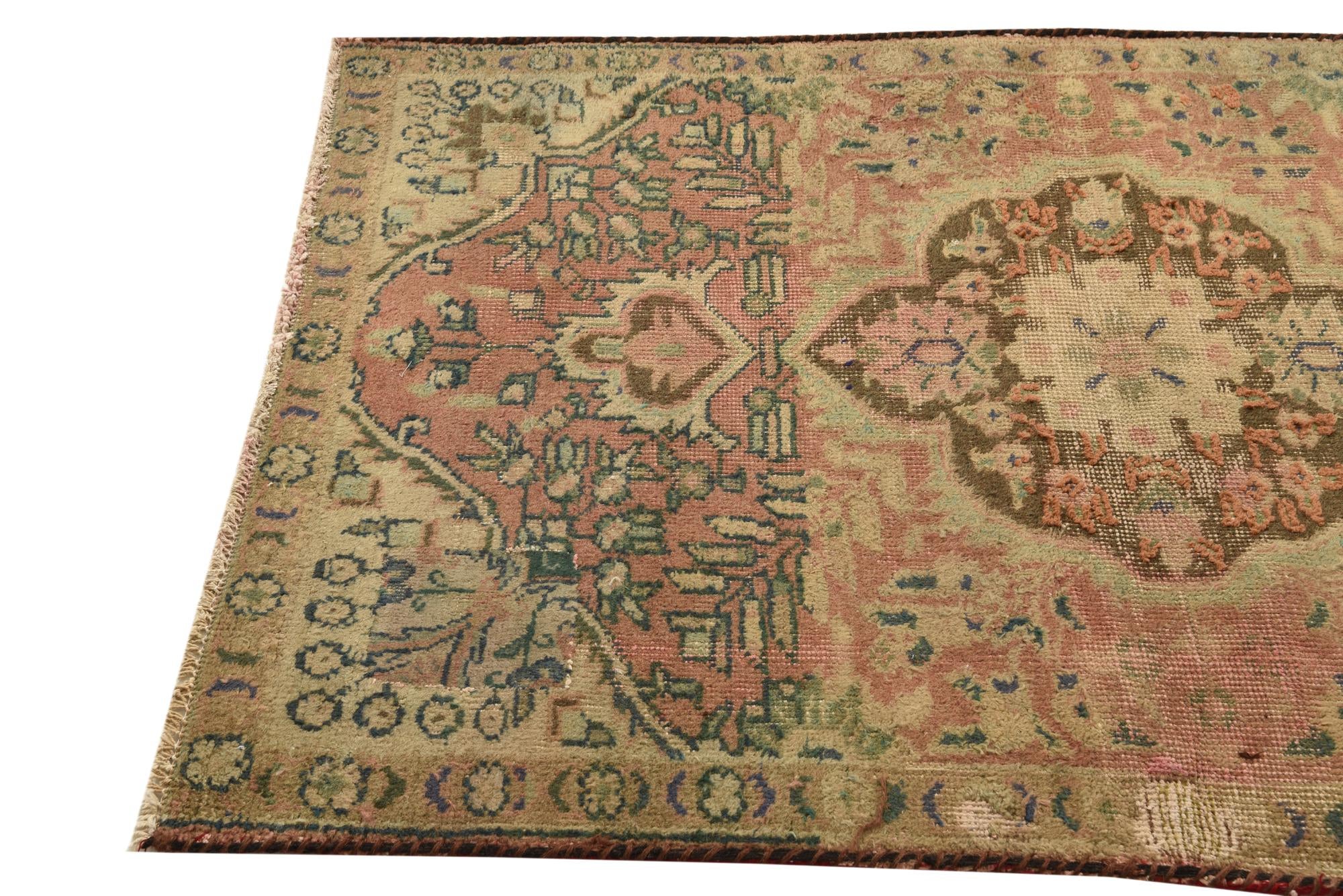 3' 4 x 5' Hand Knotted Ultra Vintage Persian Wool Rug