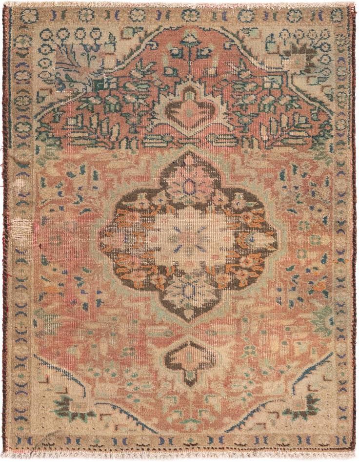 Detail image of 3' 4 x 5' Hand Knotted Ultra Vintage Persian Wool Rug