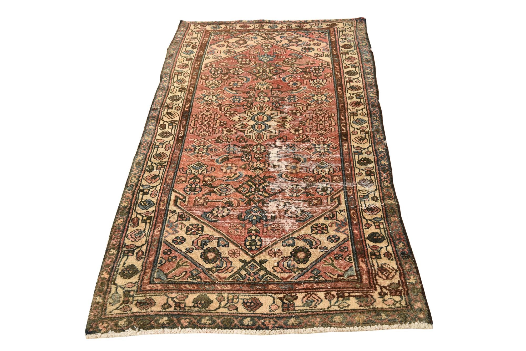 3' 3 x 6' 4 Hand Knotted Ultra Vintage Persian Wool Rug
