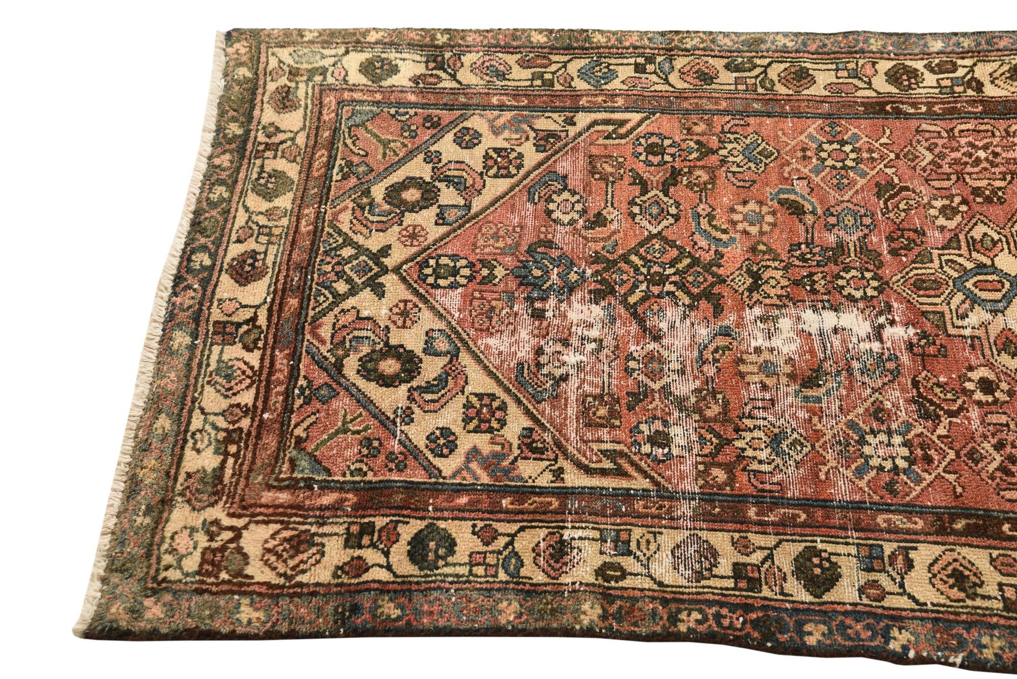 3' 3 x 6' 4 Hand Knotted Ultra Vintage Persian Wool Rug