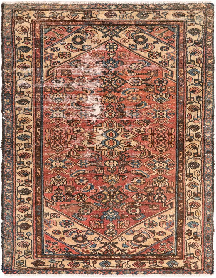 Detail image of 3' 3 x 6' 4 Hand Knotted Ultra Vintage Persian Wool Rug