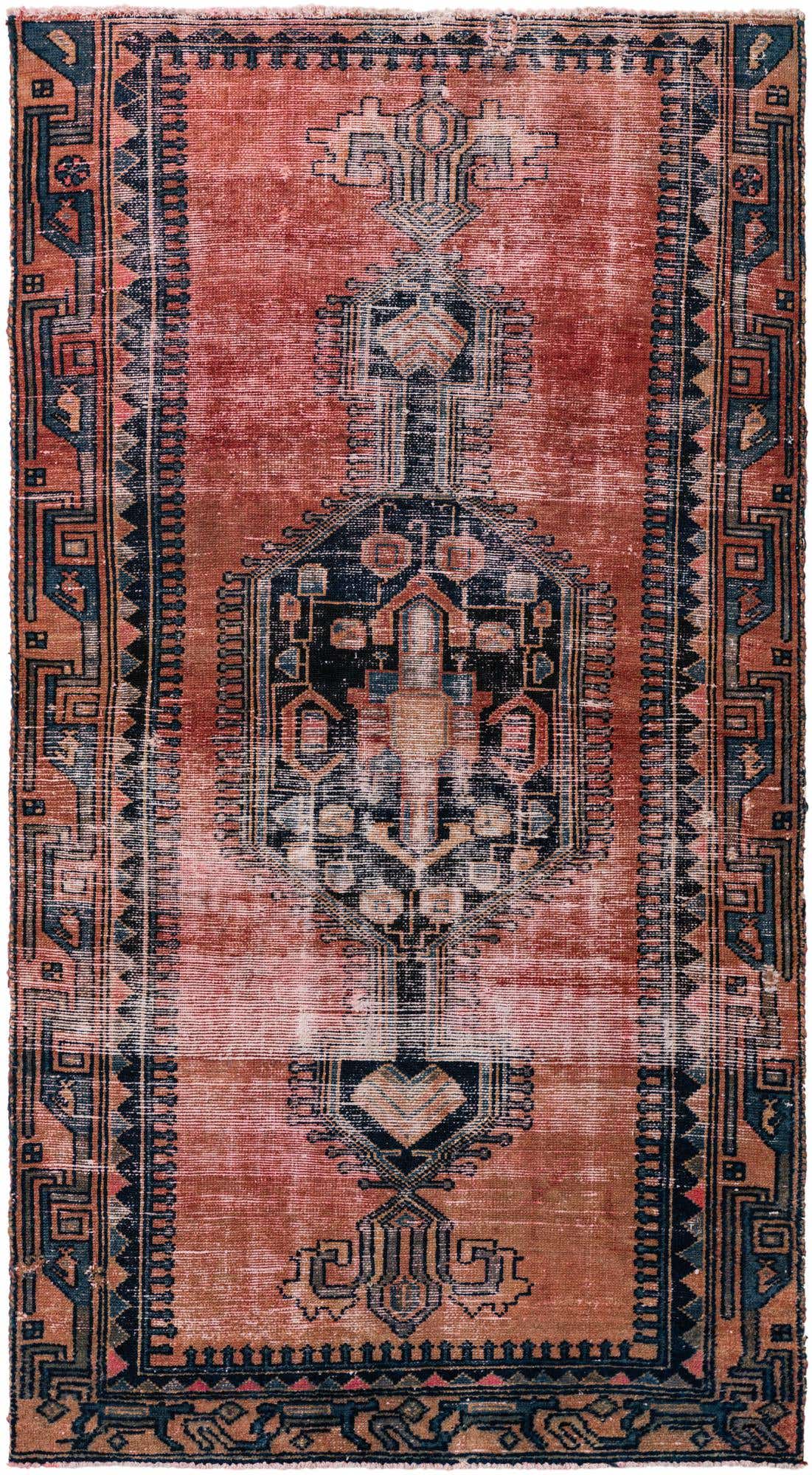 3' 8 x 6' 9 Hand Knotted Ultra Vintage Persian Wool Rug