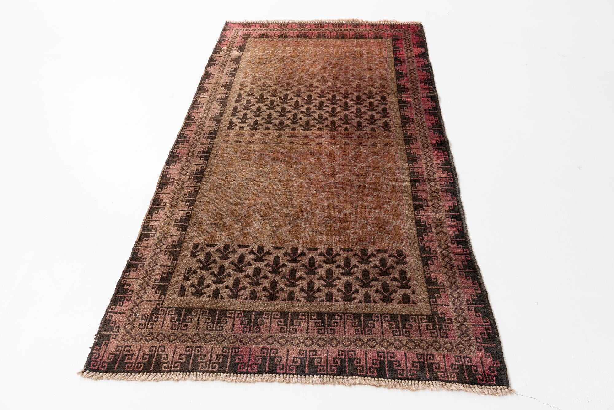 3' 5 x 6' 4 Hand Knotted Ultra Vintage Persian Wool Rug