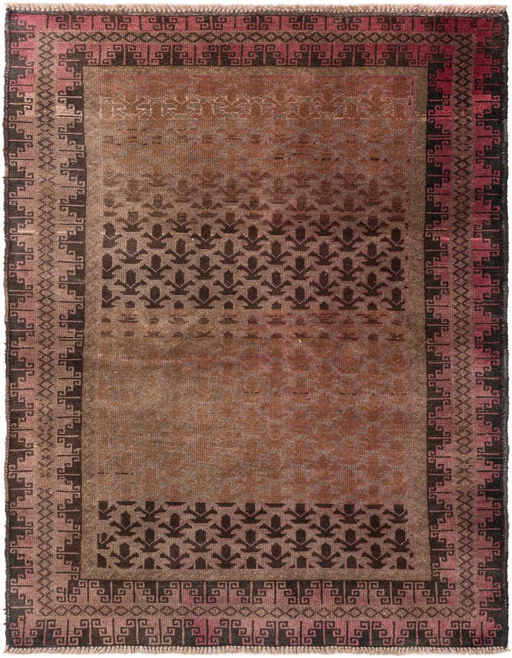 Detail image of 3' 5 x 6' 4 Hand Knotted Ultra Vintage Persian Wool Rug