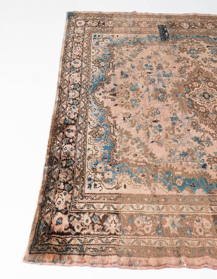 Detail image of 7' 3 x 10' 2  Hand Knotted Ultra Vintage Persian Wool Rug