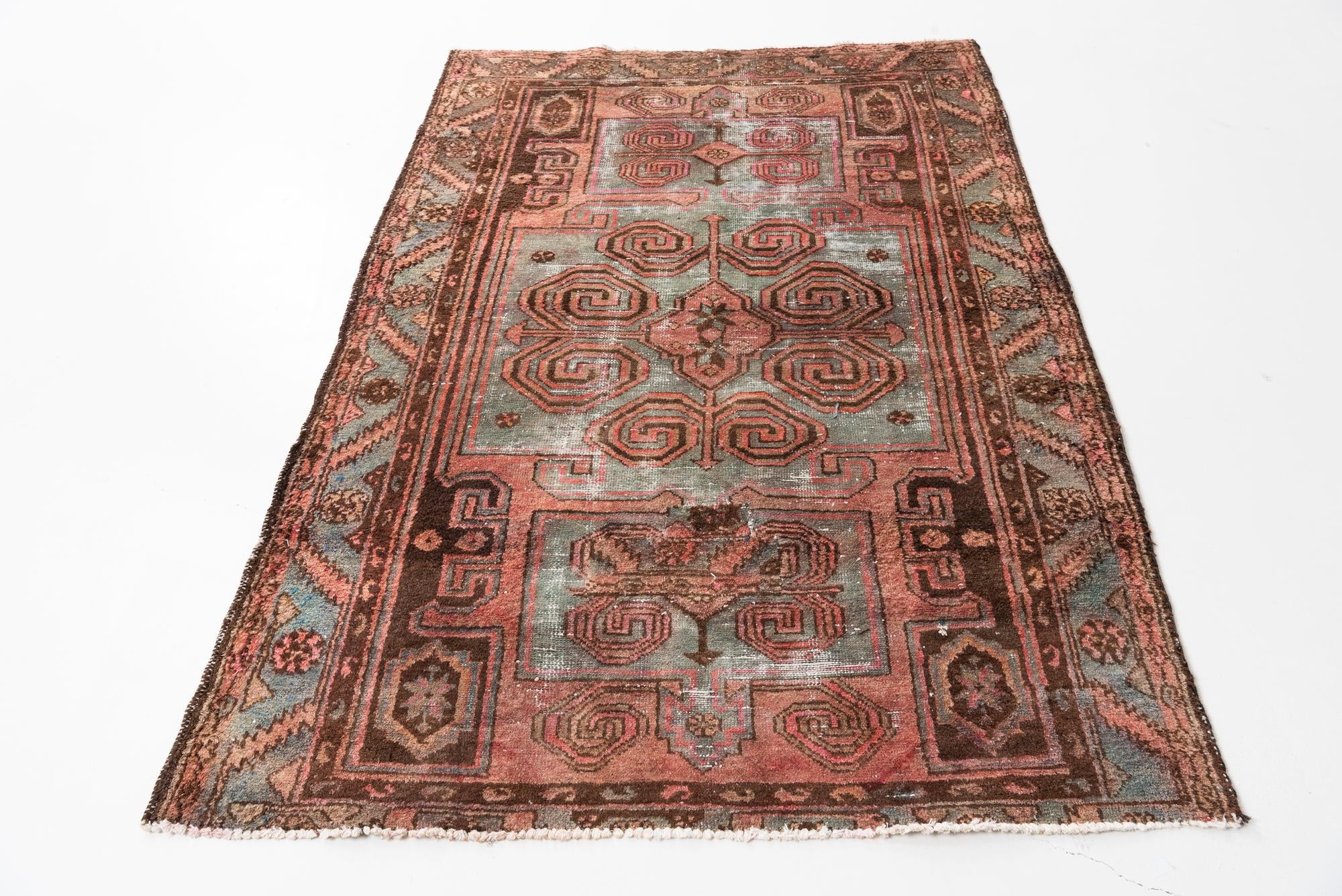 4' 5 x 6' 3 Hand Knotted Ultra Vintage Persian Wool Rug
