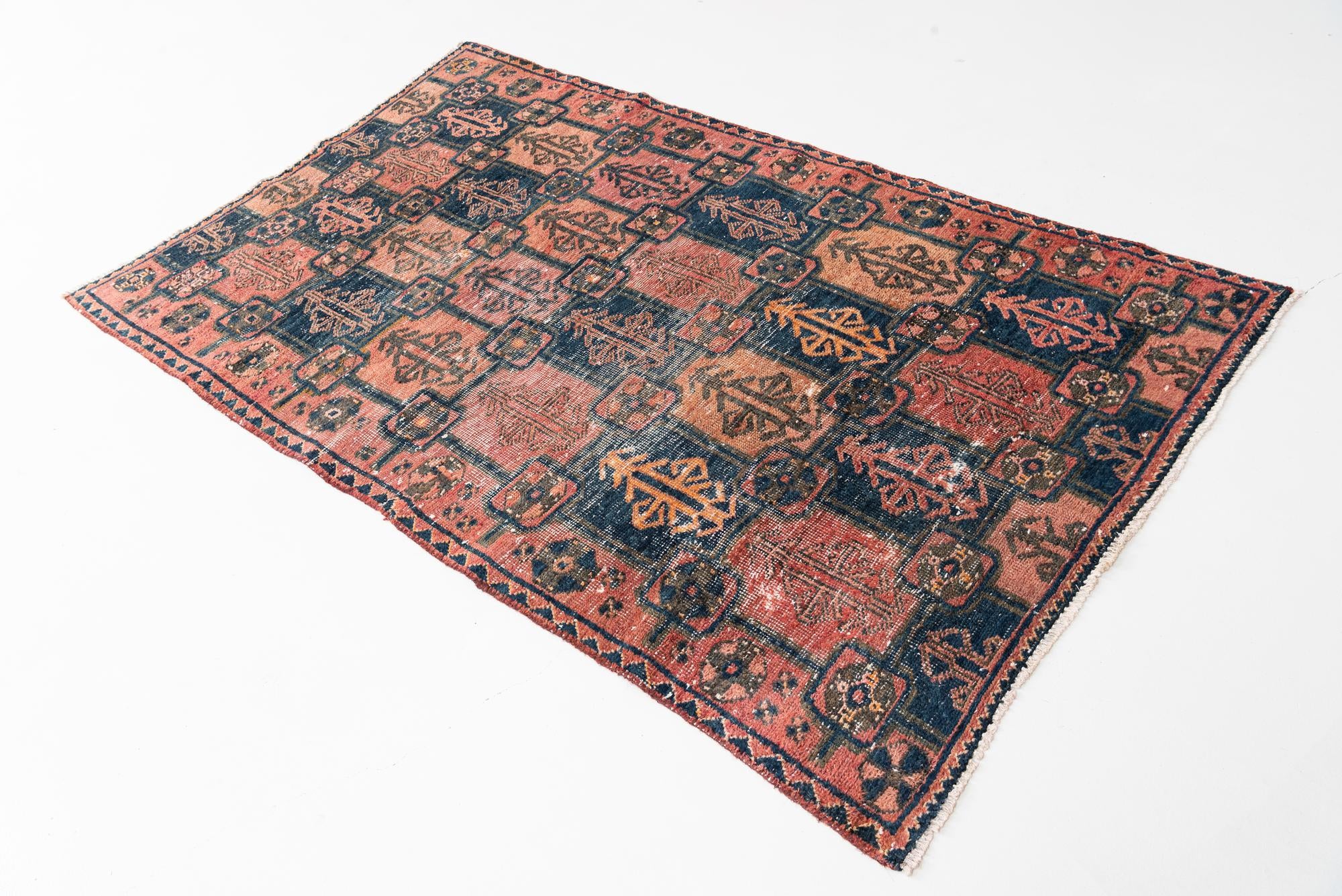 3' 9 x 6' 2 Hand Knotted Ultra Vintage Persian Wool Rug