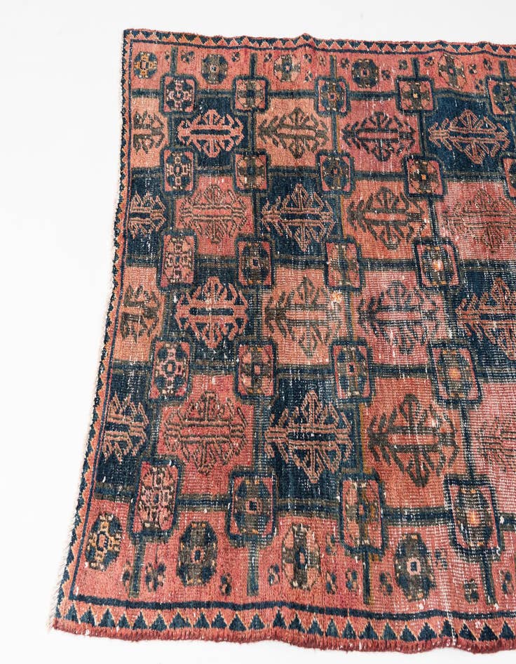 Detail image of 3' 9 x 6' 2  Hand Knotted Ultra Vintage Persian Wool Rug