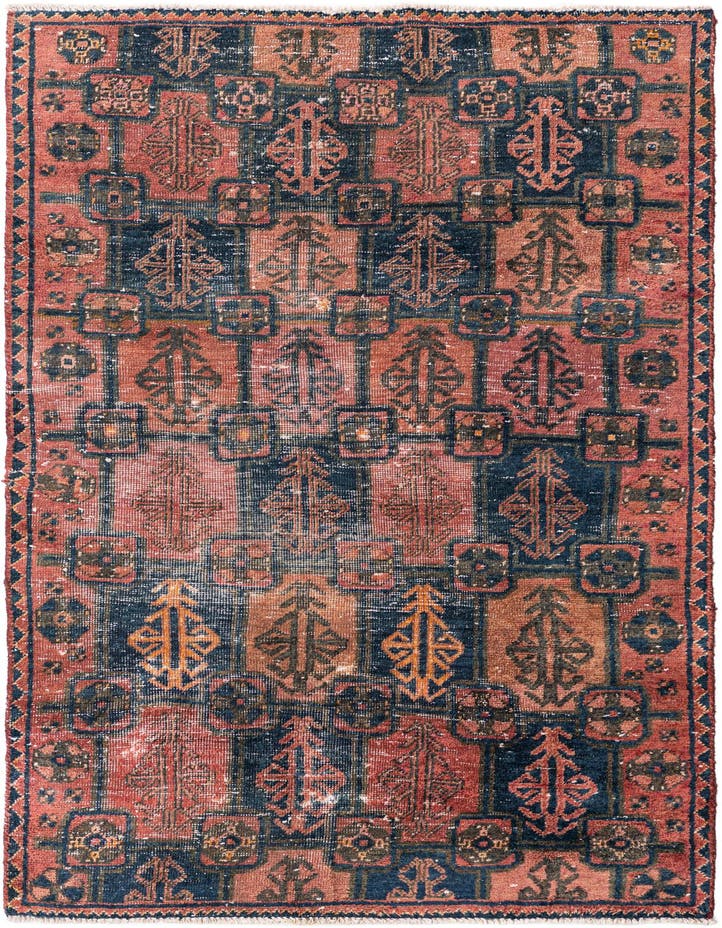 3' 9 x 6' 2  Hand Knotted Ultra Vintage Persian W...