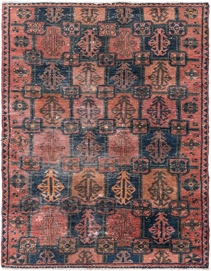 Detail image of 3' 9 x 6' 2 Hand Knotted Ultra Vintage Persian Wool Rug