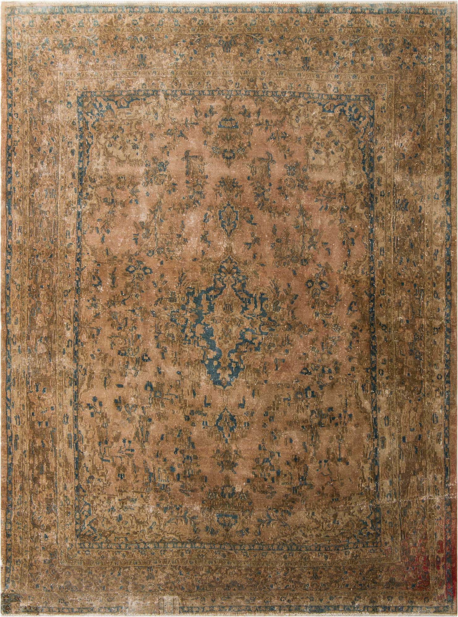 9' x 11' Hand Knotted Ultra Vintage Persian Wool Rug