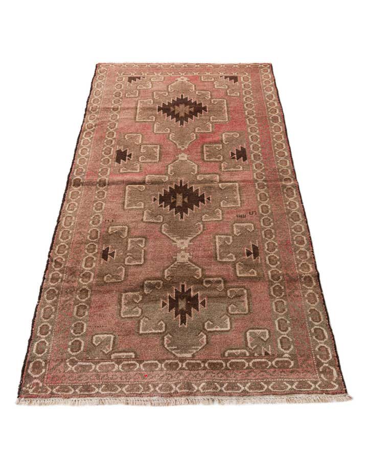 105cm x 200cm Handgeknoopt Ultra Vintage Perzisch Wol Vloerkleed