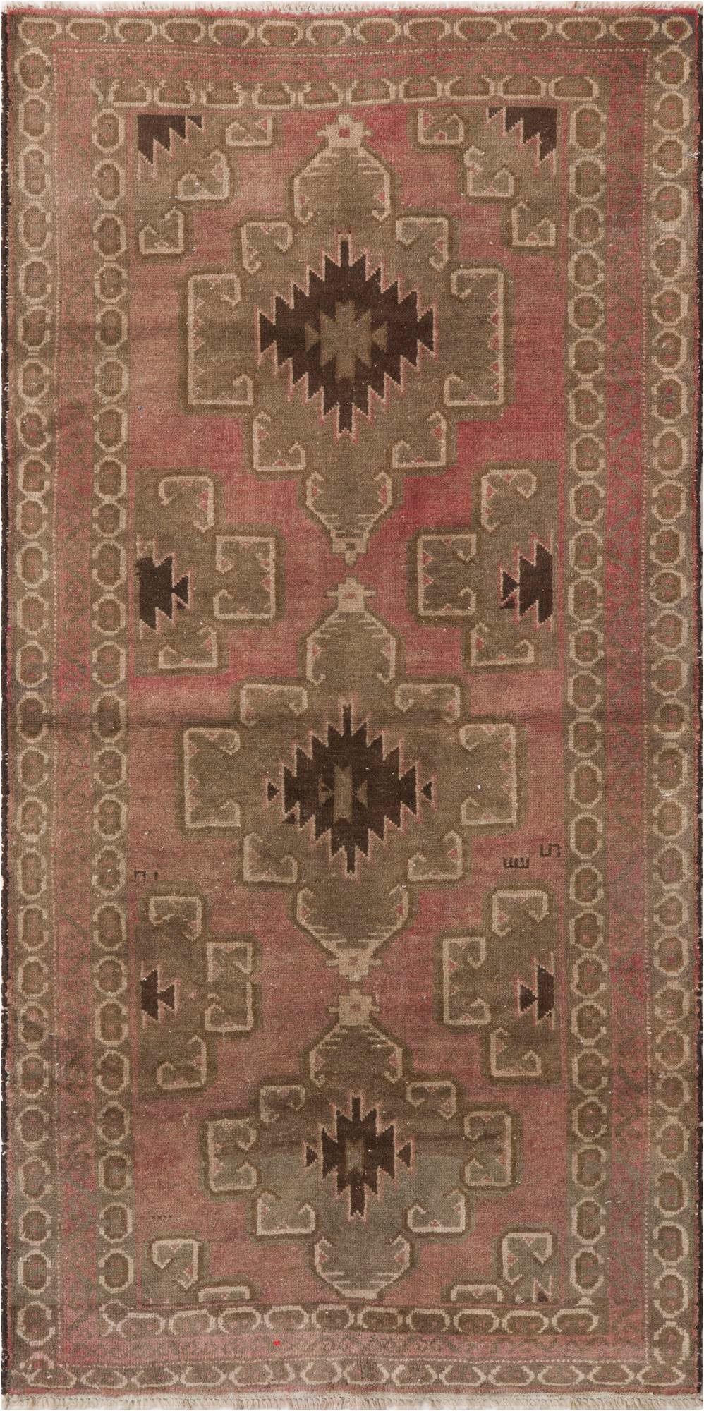 3' 5 x 6' 7 Hand Knotted Ultra Vintage Persian Wool Rug