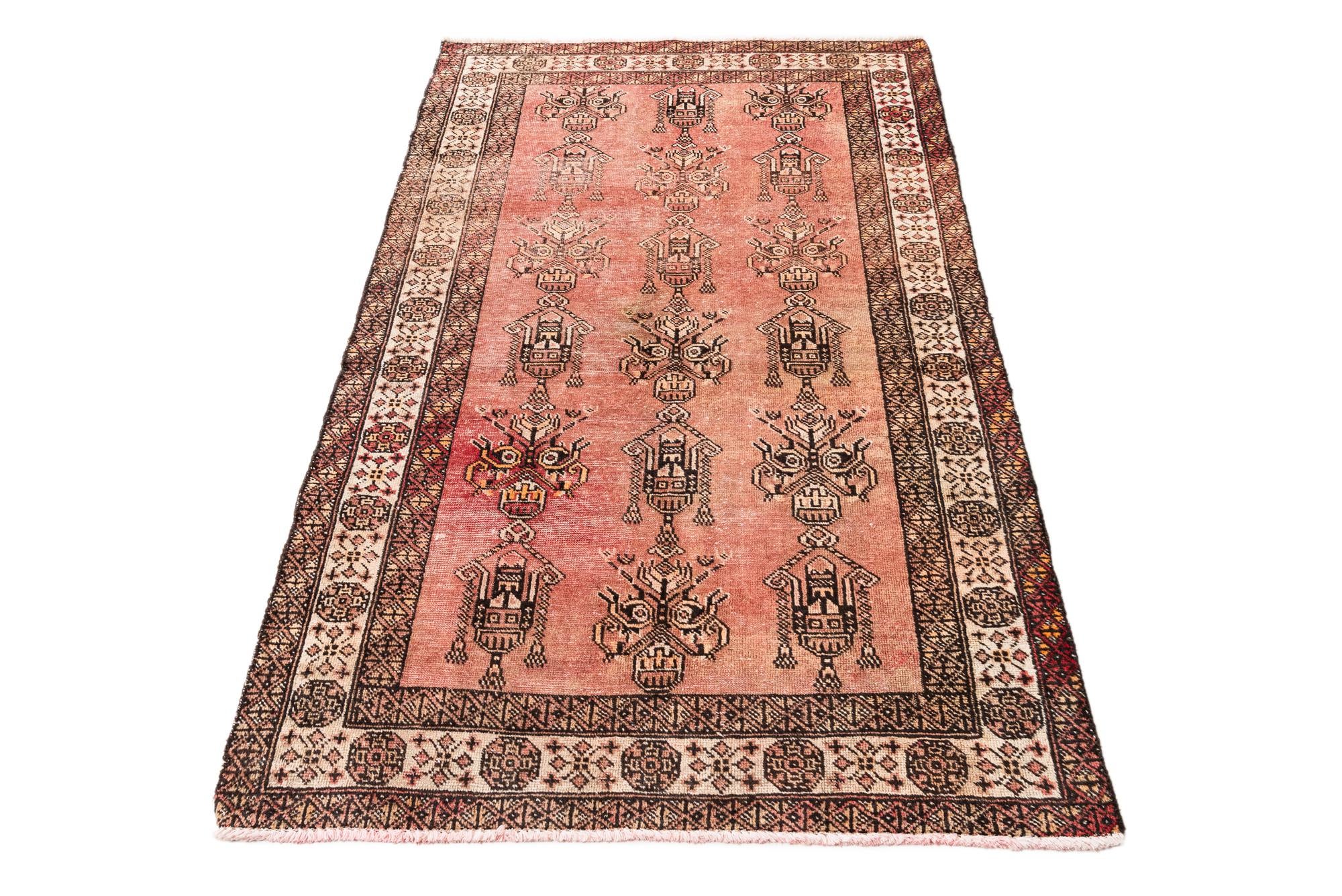 3' 10 x 6' 3 Hand Knotted Ultra Vintage Persian Wool Rug