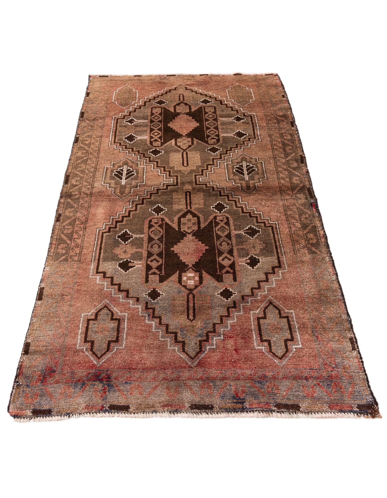 3' 6 x 6' 4 Hand Knotted Ultra Vintage Persian Wool Rug