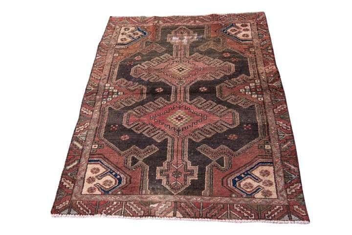 3' 6 x 4' 5 Hand Knotted Ultra Vintage Persian Wool Rug