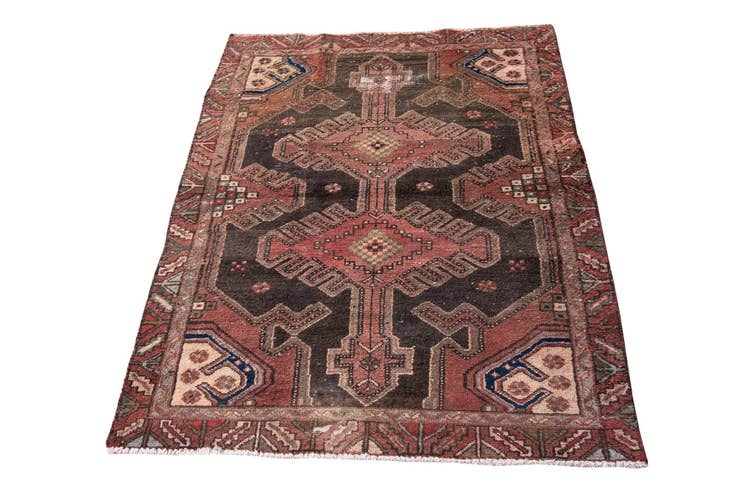 Detail image of 3' 6 x 4' 5 Hand Knotted Ultra Vintage Persian Wool Rug