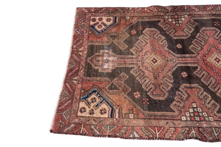 Detail image of 3' 6 x 4' 5 Hand Knotted Ultra Vintage Persian Wool Rug