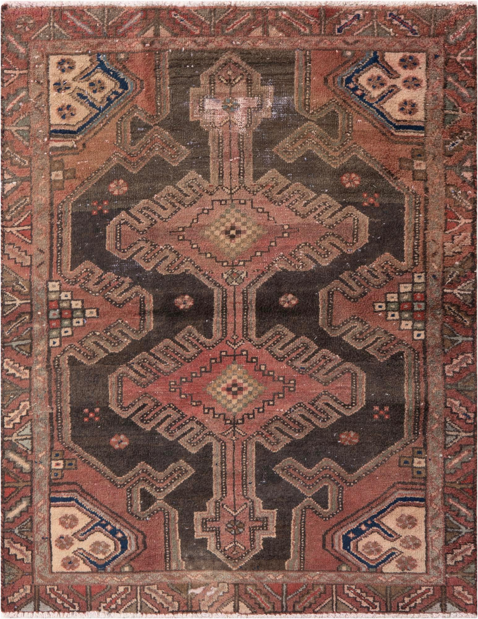 3' 6 x 4' 5 Hand Knotted Ultra Vintage Persian Wool Rug