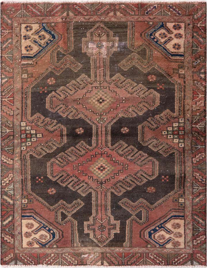 3' 6 x 4' 5 Hand Knotted Ultra Vintage Persian Wool Rug