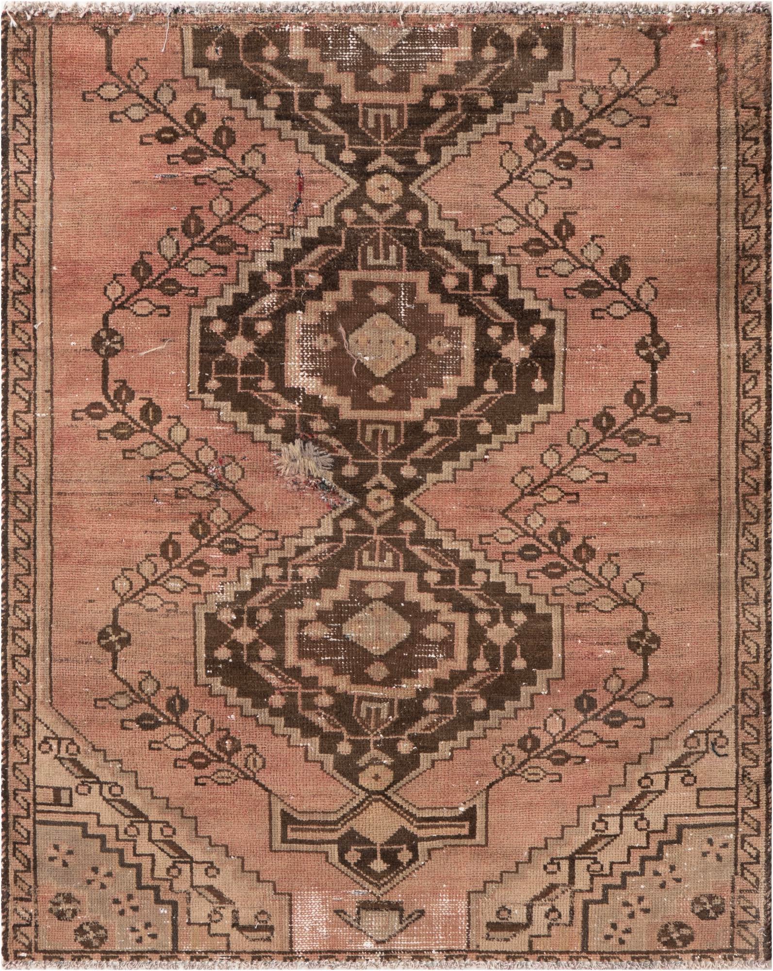 3' 4 x 4' 5 Hand Knotted Ultra Vintage Persian Wool Rug
