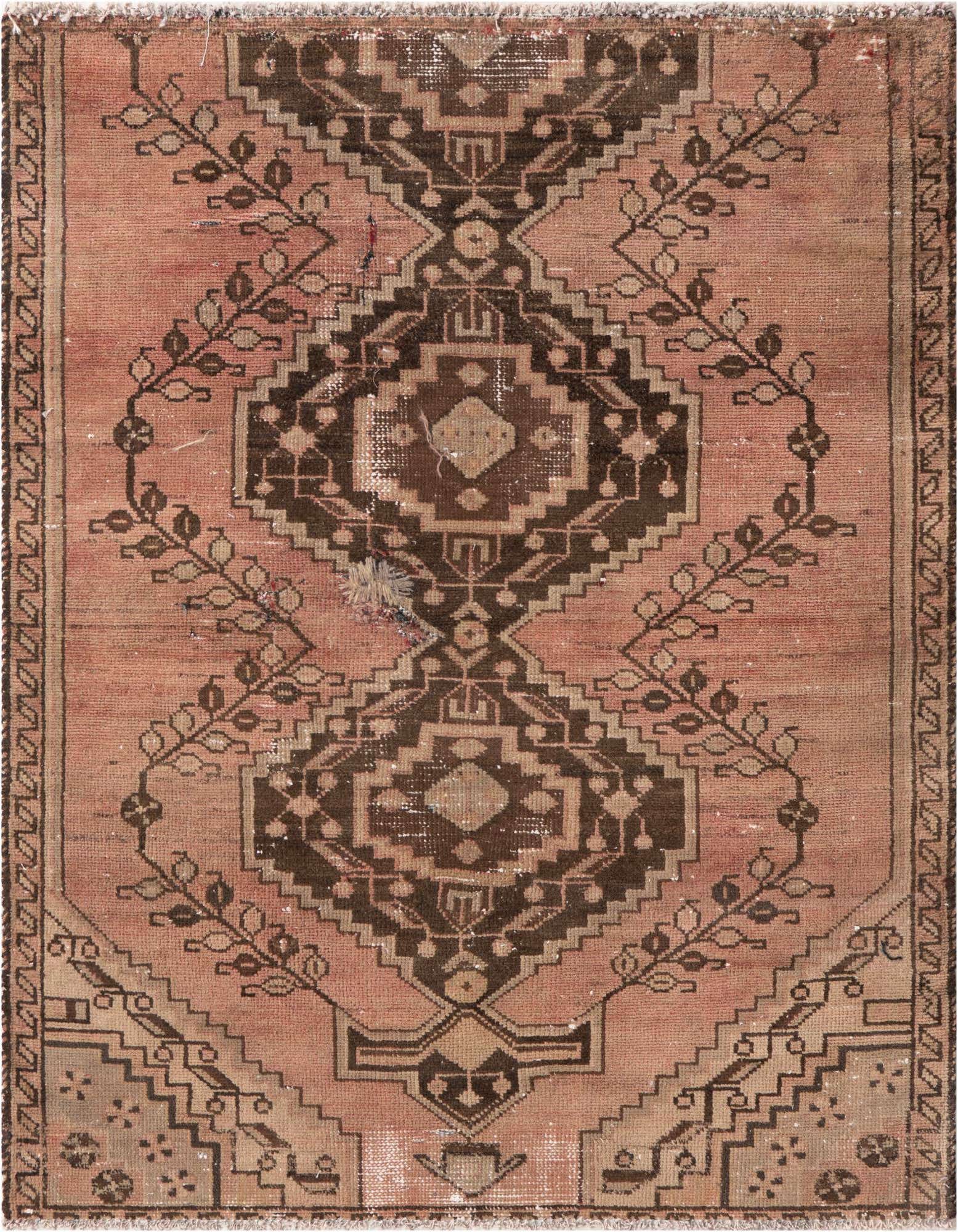 Primary image 3' 4 x 4' 5  Hand Knotted Ultra Vintage Persian Wool Rug