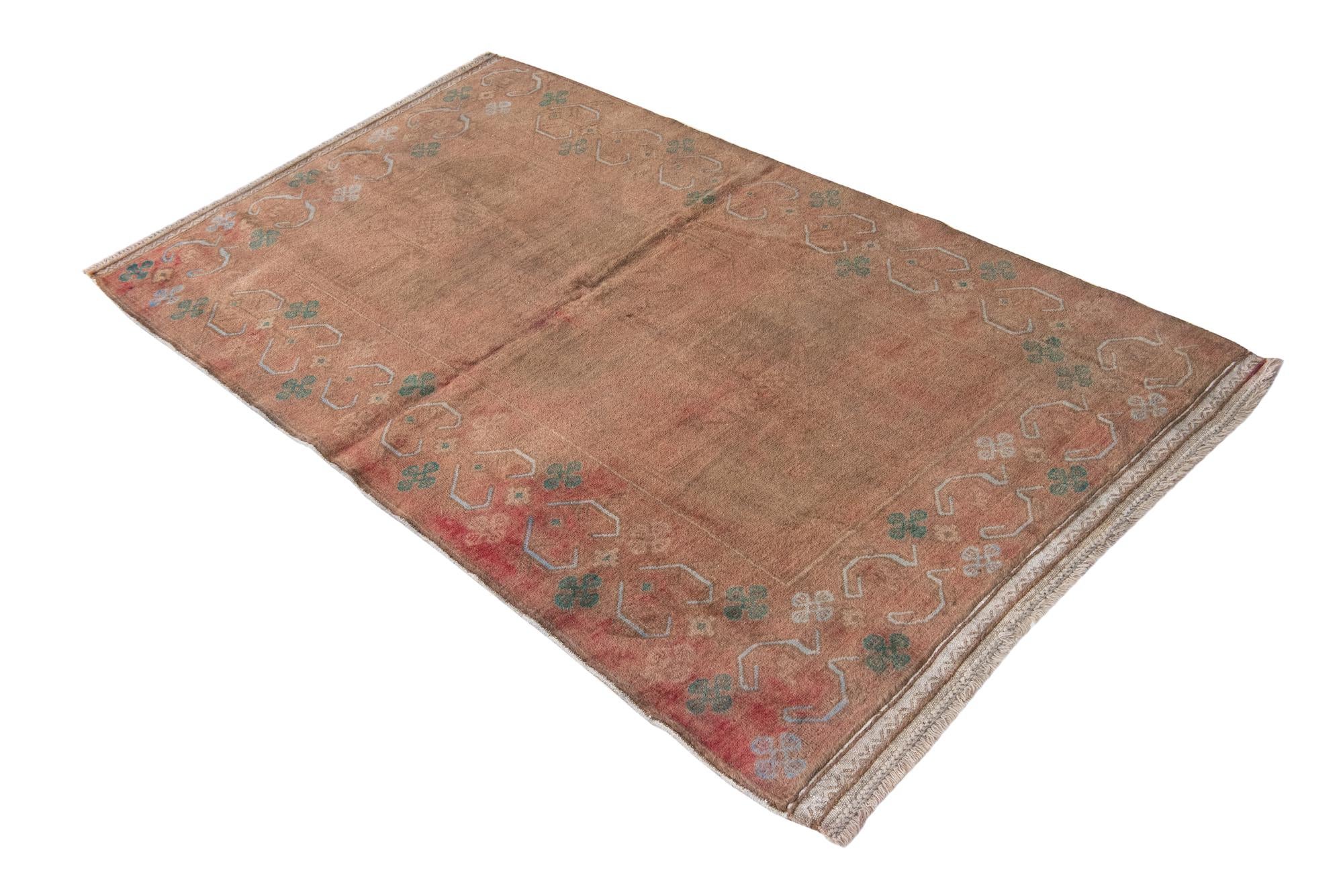 3' 7 x 6' 4 Hand Knotted Ultra Vintage Persian Wool Rug