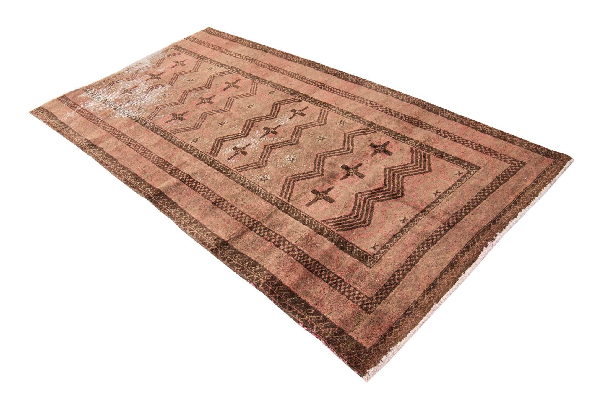 4' 3 x 7' 10 Hand Knotted Ultra Vintage Persian Wool Rug