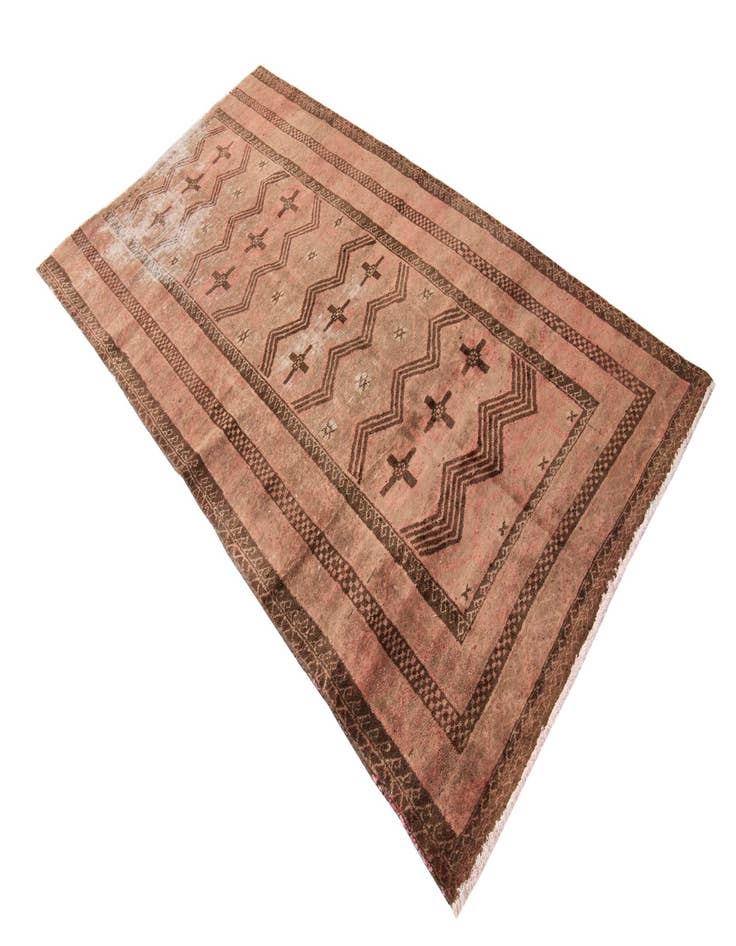 Detail image of 4' 3 x 7' 10  Hand Knotted Ultra Vintage Persian Wool Rug