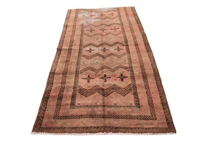 4' 3 x 7' 10 Hand Knotted Ultra Vintage Persian Wool Rug
