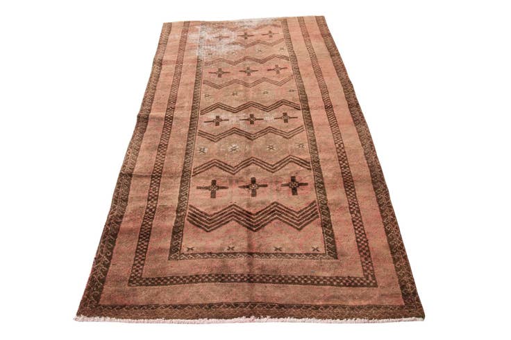 Detail image of 4' 3 x 7' 10 Hand Knotted Ultra Vintage Persian Wool Rug