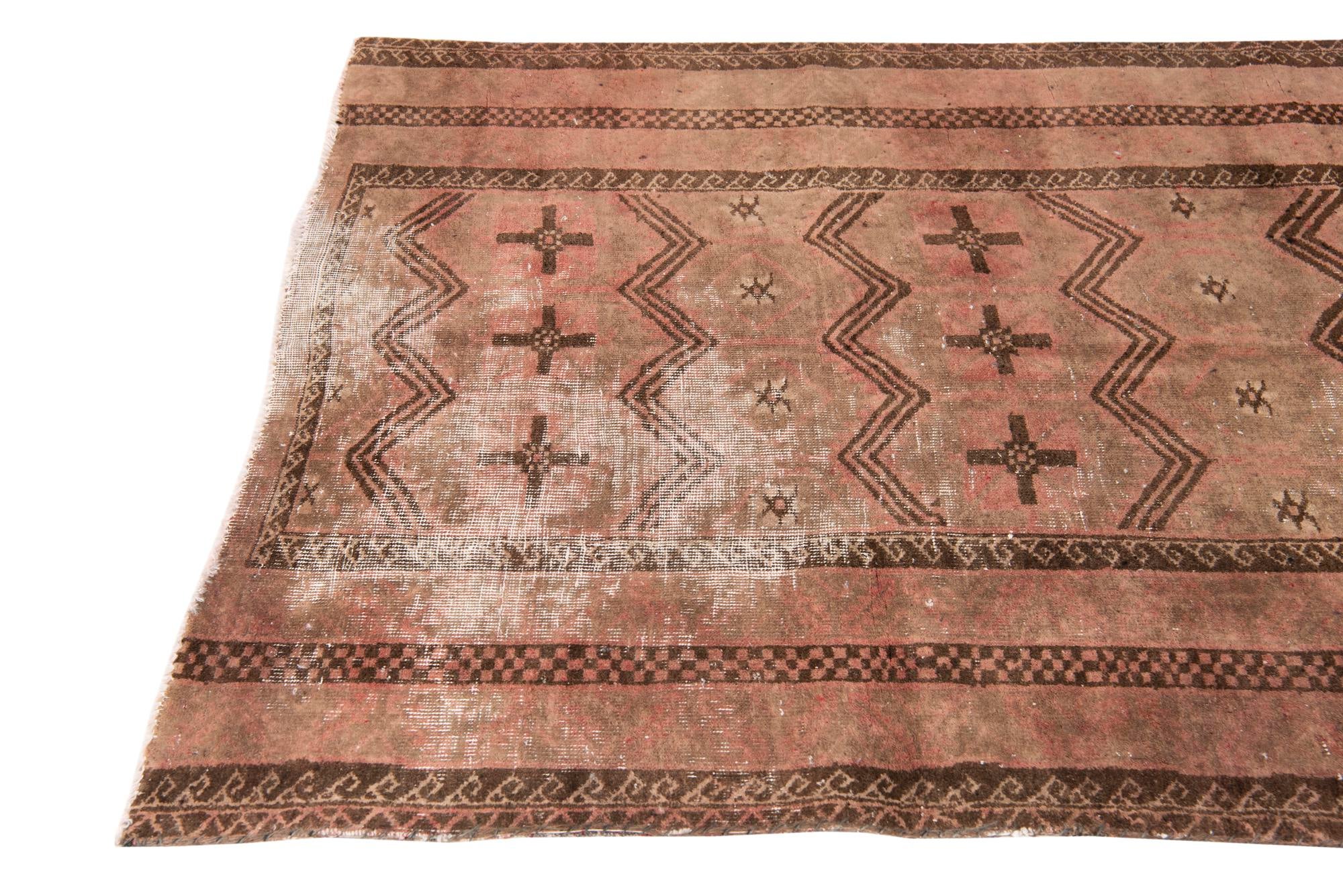 4' 3 x 7' 10 Hand Knotted Ultra Vintage Persian Wool Rug