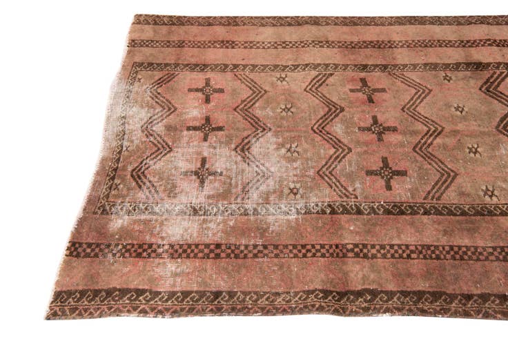 Detail image of 4' 3 x 7' 10 Hand Knotted Ultra Vintage Persian Wool Rug