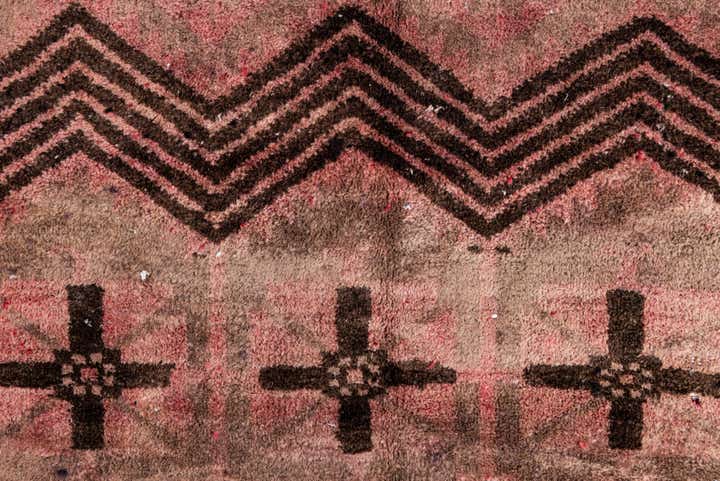 4' 3 x 7' 10 Hand Knotted Ultra Vintage Persian Wool Rug