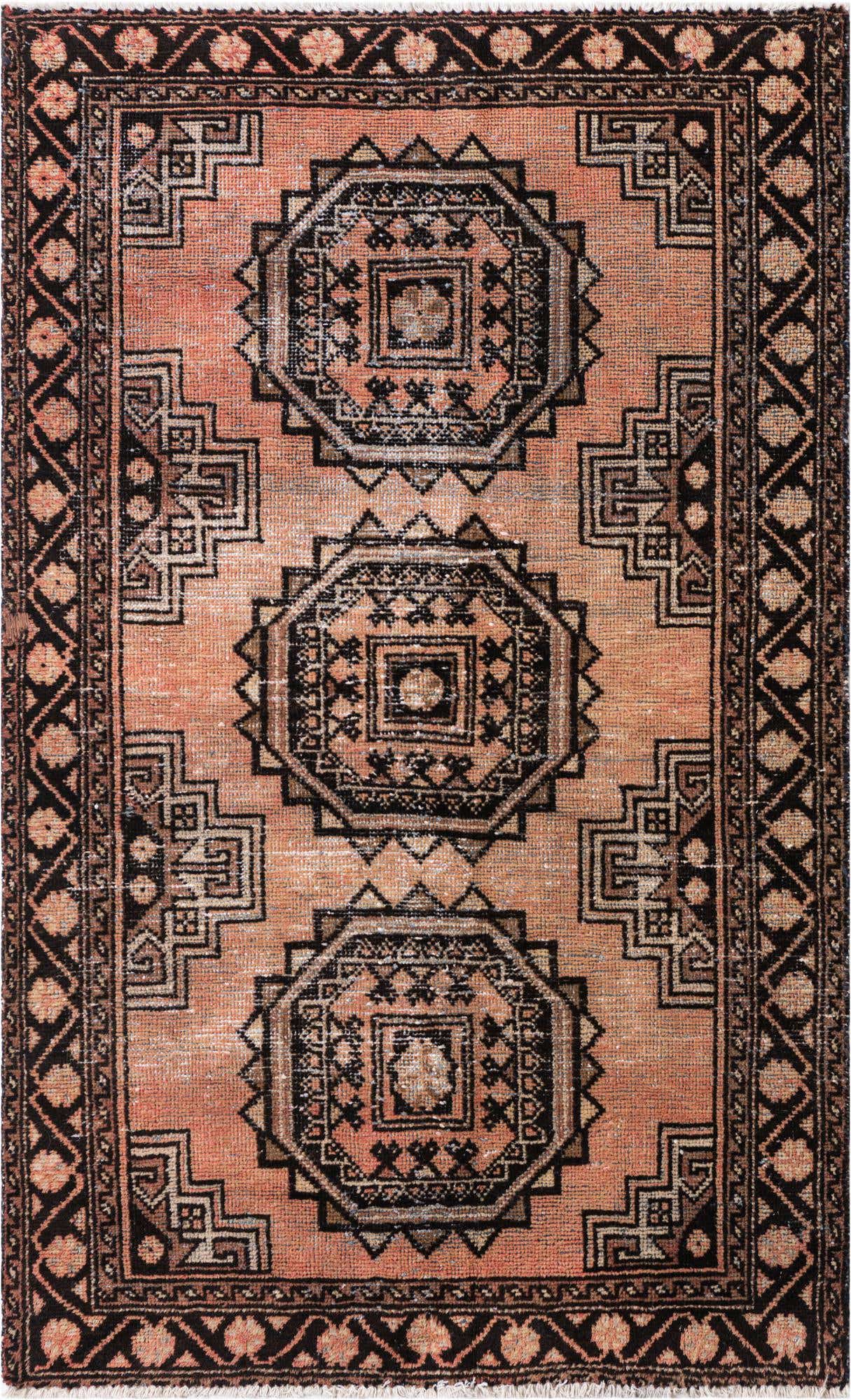 3' 10 x 6' 3 Hand Knotted Ultra Vintage Persian Wool Rug